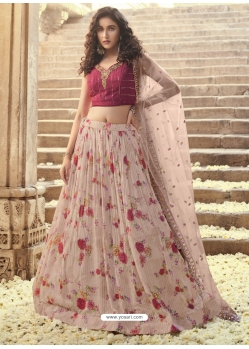 Dusty Pink Readymade Designer Wedding Wear Lehenga Choli