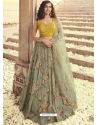 Olive Green Readymade Designer Wedding Wear Lehenga Choli