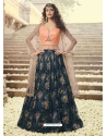 Teal Blue Readymade Designer Wedding Wear Lehenga Choli