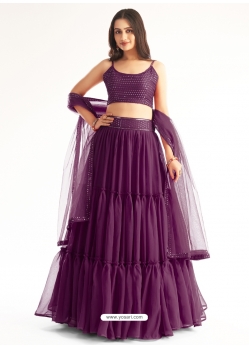 Purple Readymade Designer Wedding Wear Lehenga Choli