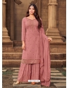 Old Rose Designer Party Wear Faux Georgette Salwar Suit