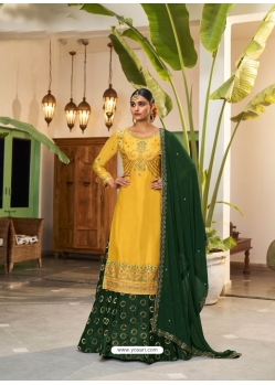 Yellow Designer Party Wear Jacquard Wedding Lehenga Suit