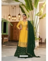 Yellow Designer Party Wear Jacquard Wedding Lehenga Suit