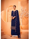 Navy Blue Designer Party Wear Georgette Salwar Suit