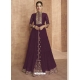 Purple Designer Wedding Wear Real Georgette Anarkali Suit