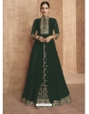 Dark Green Designer Wedding Wear Real Georgette Anarkali Suit