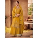 Mustard Designer Party Wear Chinon Salwar Suit