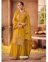 Mustard Designer Party Wear Chinon Salwar Suit