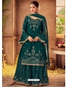 Teal Designer Party Wear Chinon Salwar Suit