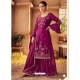 Medium Violet Designer Party Wear Chinon Salwar Suit