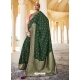 Dark Green Designer Wedding Wear Silk Sari