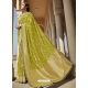 Parrot Green Designer Wedding Wear Silk Sari