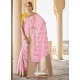 Baby Pink Designer Wedding Wear Silk Sari