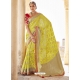 Lemon Designer Wedding Wear Silk Sari