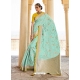 Sky Blue Designer Wedding Wear Silk Sari