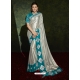 Silver Designer Wedding Wear Silk Sari