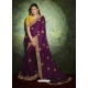 Purple Designer Wedding Wear Silk Sari