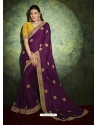 Purple Designer Wedding Wear Silk Sari