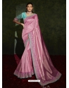 Pink Designer Wedding Wear Silk Sari