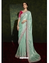 Sea Green Designer Wedding Wear Silk Sari