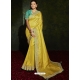 Yellow Designer Wedding Wear Silk Sari