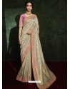 Gold Designer Wedding Wear Silk Sari