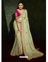Pista Green Designer Wedding Wear Silk Sari