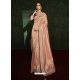 Light Orange Designer Wedding Wear Silk Sari