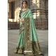 Sea Green Designer Wedding Wear Fancy Silk Sari