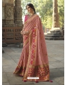 Light Red Designer Wedding Wear Fancy Silk Sari