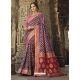 Purple Designer Wedding Wear Fancy Silk Sari