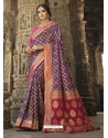 Purple Designer Wedding Wear Fancy Silk Sari