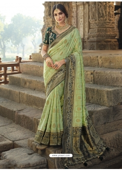 Green Designer Wedding Wear Fancy Silk Sari