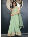 Sea Green Readymade Pure Viscose Wedding Palazzo Suit