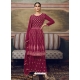 Deep Wine Designer Pure Georgette Wedding Sharara Suit