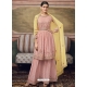 Baby Pink Designer Pure Georgette Wedding Sharara Suit