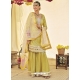 Light Yellow Designer Faux Georgette Wedding Palazzo Suit