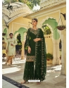Dark Green Designer Georgette Wedding Sharara Suit