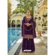 Purple Designer Georgette Wedding Sharara Suit