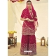 Rose Red Designer Faux Georgette Wedding Palazzo Suit