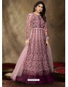 Deep Wine Designer Wedding Wear Premium Soft Net Anarkali Suit