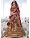 Rose Red Designer Wedding Wear Lehenga Choli