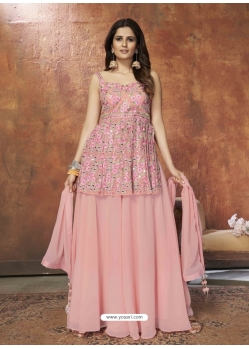 Pink Designer Readymade Wedding Sharara Suit