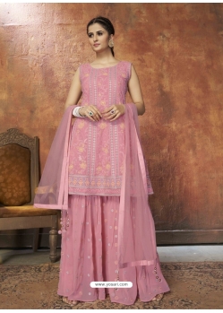 Pink Designer Readymade Wedding Sharara Suit