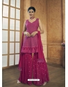Medium Violet Designer Readymade Wedding Sharara Suit