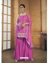 Hot Pink Designer Readymade Wedding Sharara Suit