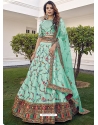 Aqua Mint Designer Wedding Wear Lehenga Choli