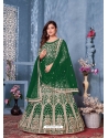 Forest Green Designer Wedding Wear Net Anarkali Suit
