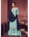 Sky Blue Designer Wedding Palazzo Suit