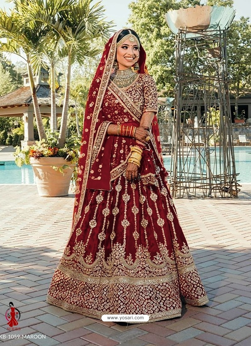 Latest 50 Velvet Lehenga Designs For Parties and Weddings (2022) - Tips and  Beauty
